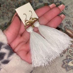 White string Earrings